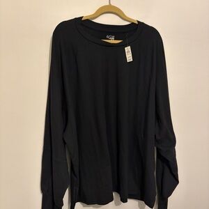 Aerie Offline Black Oversized Long Sleeve Top Sz XXL XX-Large nwt (fits 2/3x)